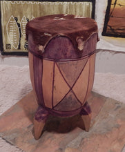 Tribal drum wood carving handcrafted from Seringa wood