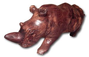 Rhino sculpture from Mahogany wood