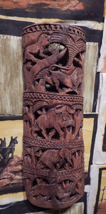 Wall art hand carved from Mukwa wood