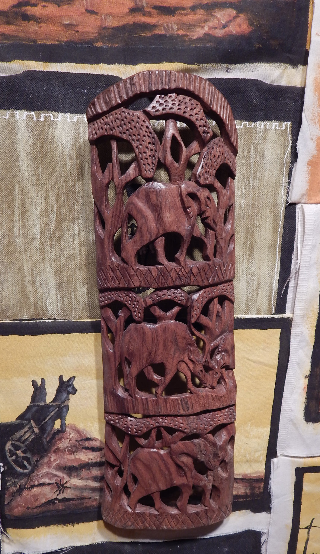 Wall art hand carved from Seringa wood