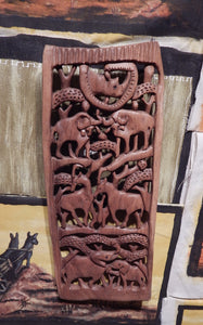 Wall decoration hand carved from Teak wood