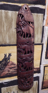 Wall art handcrafted from Mukwa wood