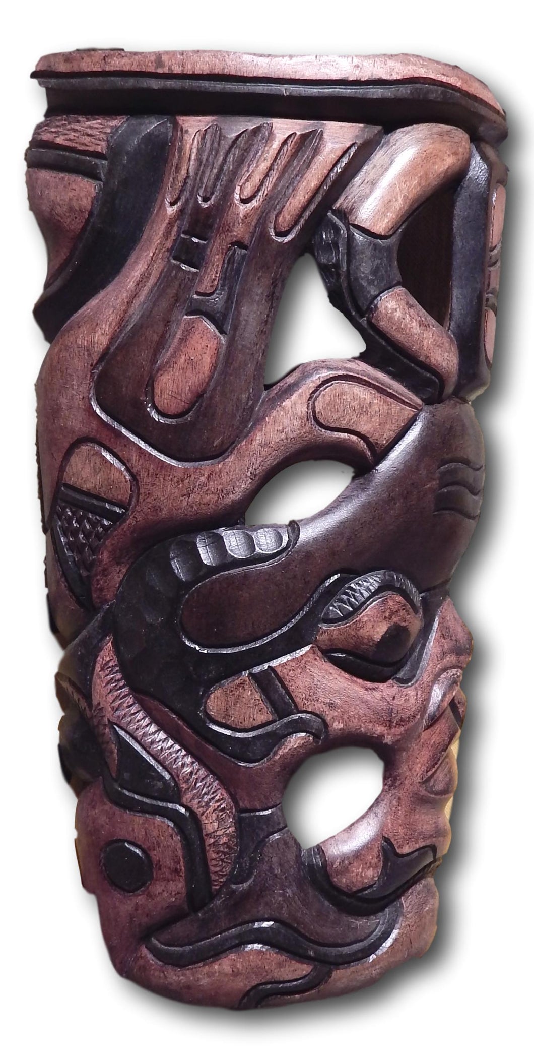 Mask art decoration handcrafted from Seringa wood
