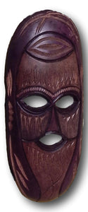 Mask art decoration hand made from Mukwa wood
