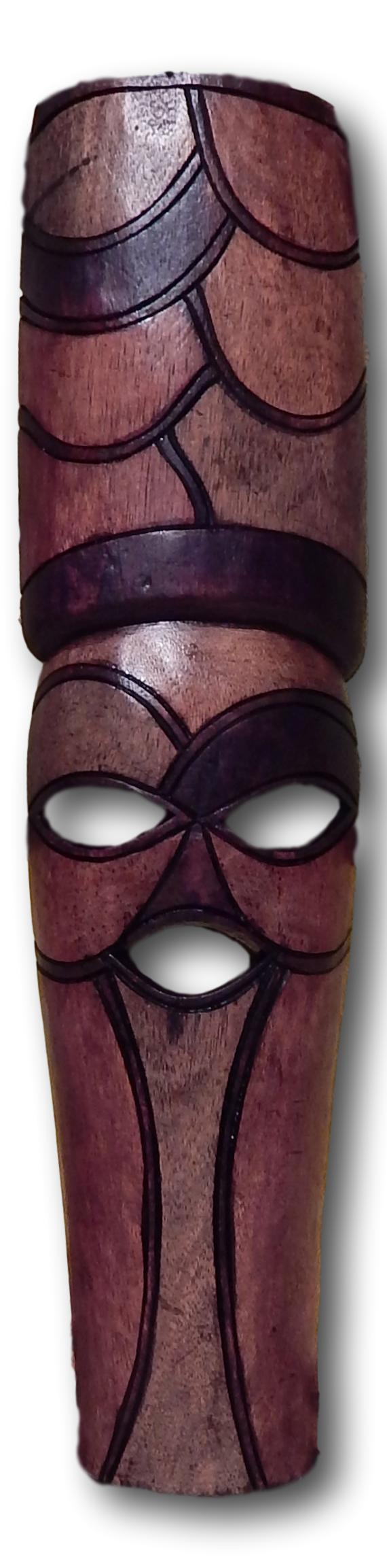 Mask art decoration hand carved from Mukwa wood