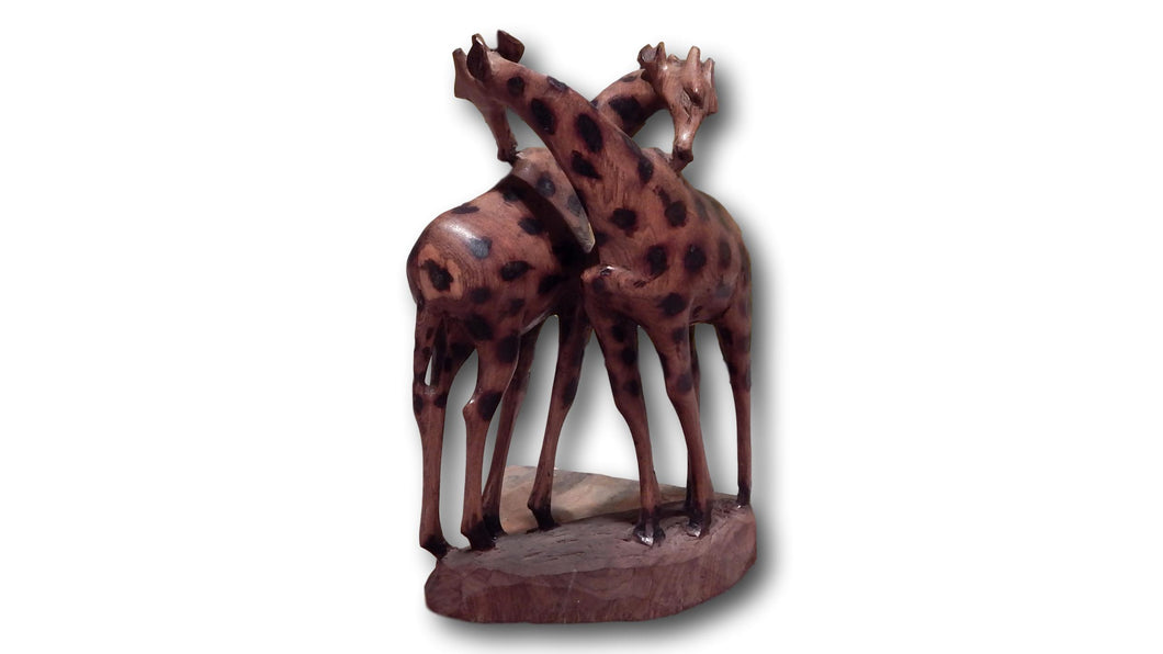 Giraffe lovers handcrafted from Seringa wood