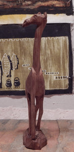 Carved Wood Giraffe: Roots Cabinets & Tile