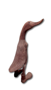 Carved wood Duck figure in Boots | At Roots Cabinets & Tile our Ducks with boots are handcrafted from rosewood and reclaimed wood Finished ducks and self paint wood ducks figurines home decor where wood art ducks is made easy