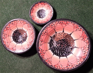 Mosaic bowl set hand made from Glass and resin