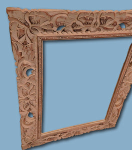 Wall mirror hand carved frame from Reclaimed wood