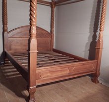 Teak carved canopy 4 post bed in Hollywood | Roots Hardwood Furniture & Tiles