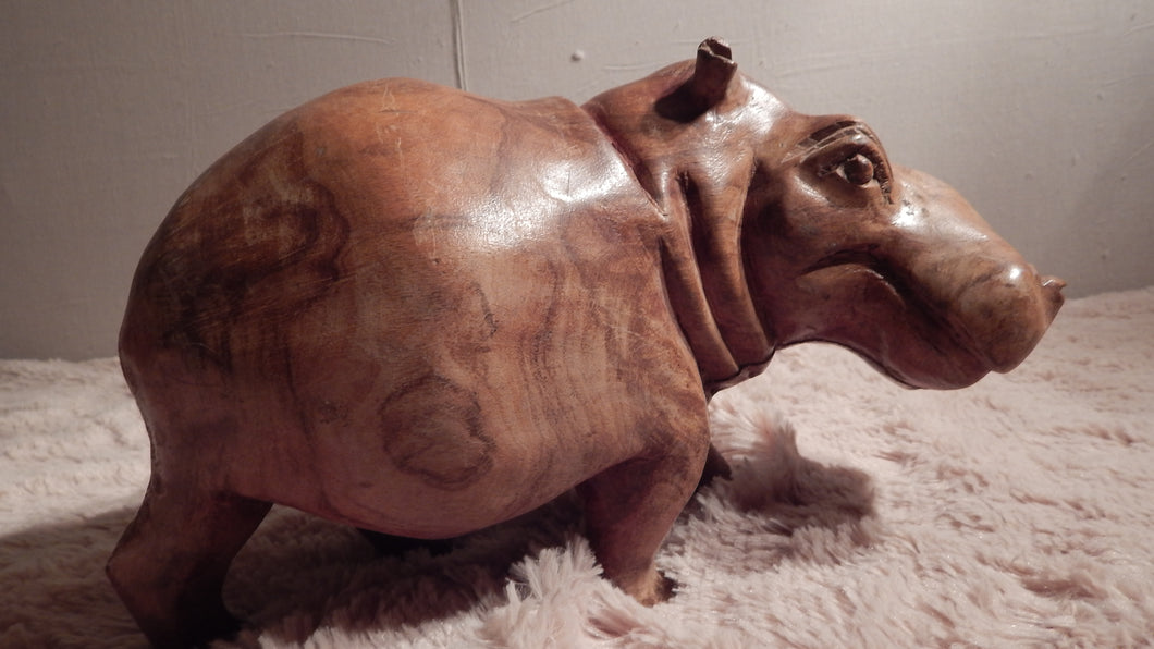 Hippo handcrafted from Seringa wood