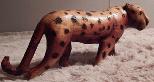 Leopard handcrafted from Teak wood