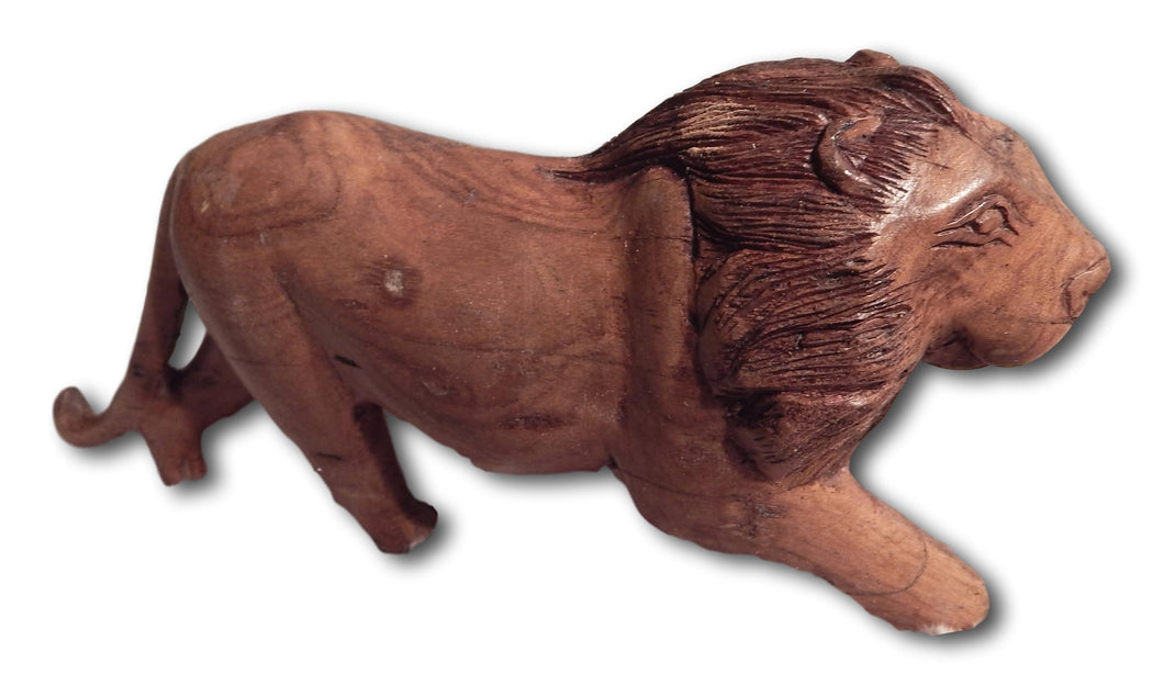 Lion handcrafted from Seringa wood