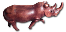 Rhino hand carved from Mukwa wood