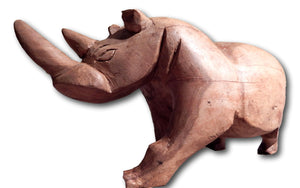 Rhino sculpture from Seringa wood