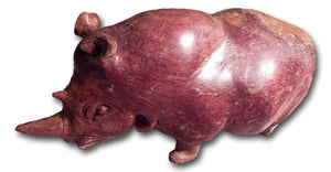 Rhino sculpture from Mukwa wood